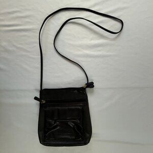 Stone Mountain Leather Handbag Crossbody Bag Dark Brown